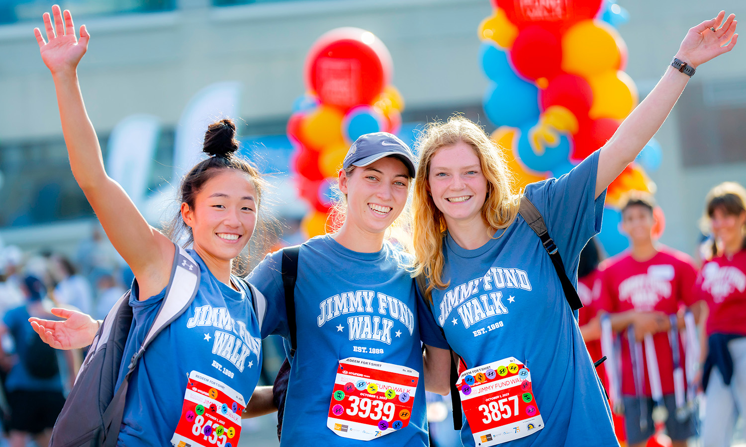 Jimmy Fund Walk participants celebrating at the finish line